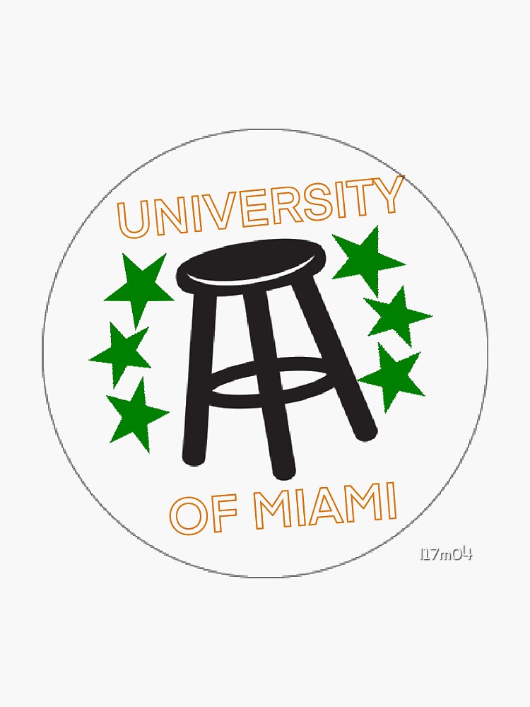 "university of miami barstool sticker" Sticker for Sale by l17m04