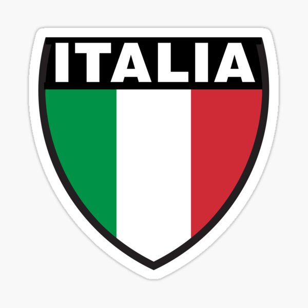 Italy Flag and Shield Sticker