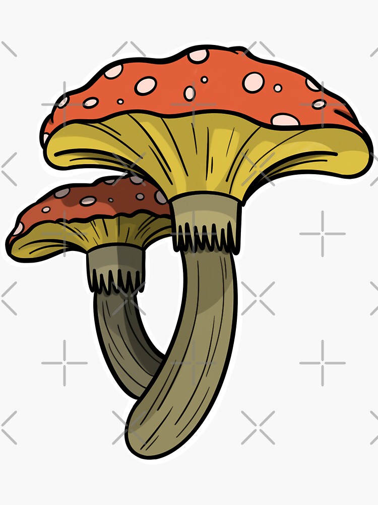 "Mushrooms" Sticker by mimi111art Redbubble