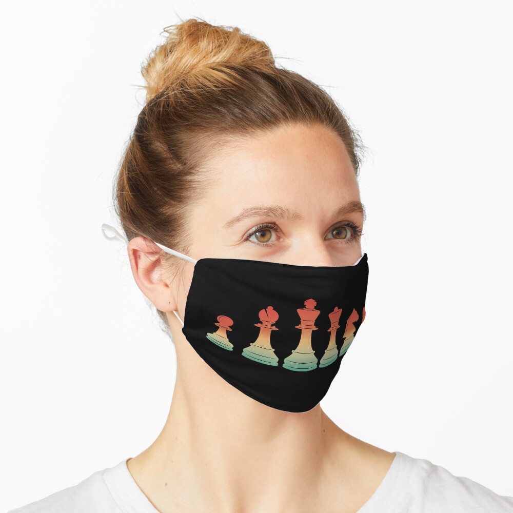 Chess Pieces Retro Mask