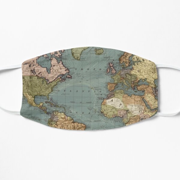 Vintage Map Flat Mask
