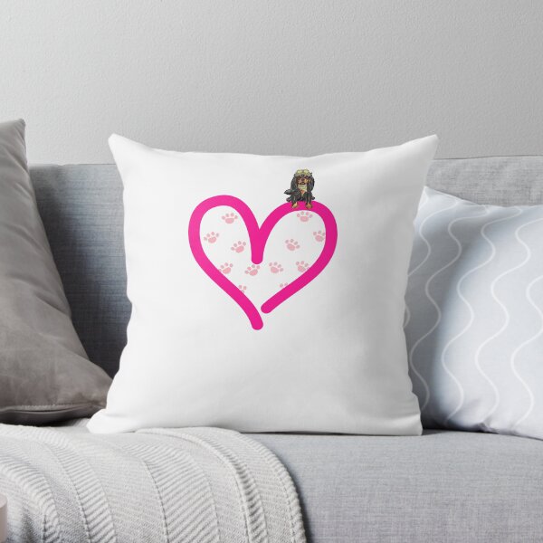 Cavalier King Charles Spaniel Dog in my Heart Paw Love Throw Pillow