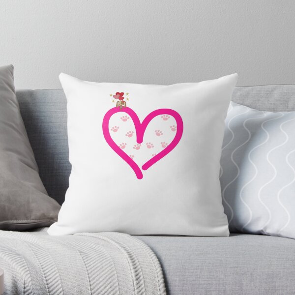 Cavalier King Charles Spaniel Dog in my Heart Paw Love Throw Pillow