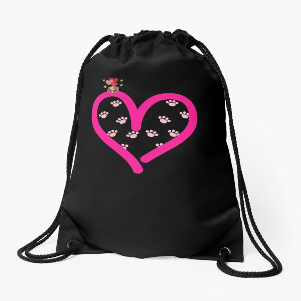 Cavalier King Charles Spaniel Dog in my Heart Paw Love Drawstring Bag