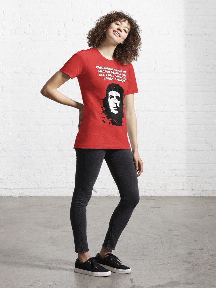  Womens CHE GUEVARA ANTI MARXIST COMMUNISM SOCIALISM FREE CUBA  V-Neck T-Shirt : Clothing, Shoes & Jewelry