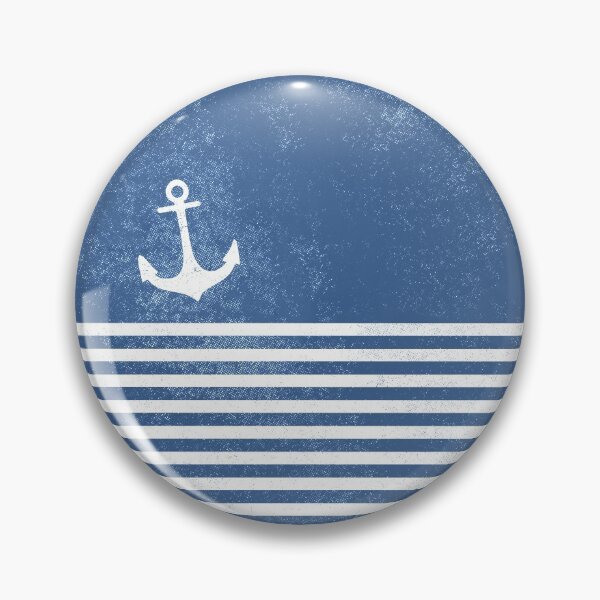 Item preview, Vintage anchor for regatta with stripes blue white nautical marine vintage designed and sold by wunderfamily.