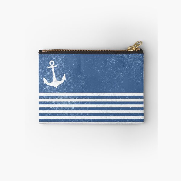 Item preview, Vintage anchor for regatta with stripes blue white nautical marine vintage designed and sold by wunderfamily.