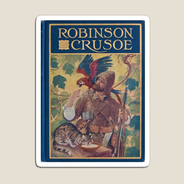 ROBINSON CRUSOE 1800's BOOK COVER ART Magnet