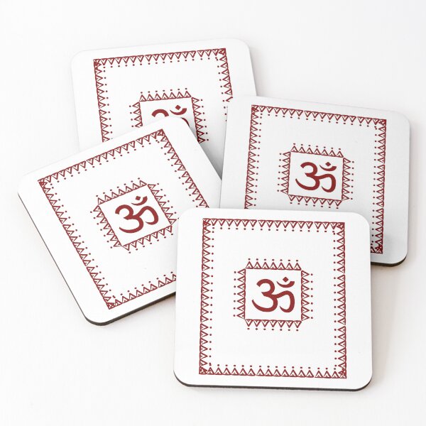 Item preview, Indian art of Yogic Om sign in two square border neck gator, face mask designed and sold by DukeDoctor.