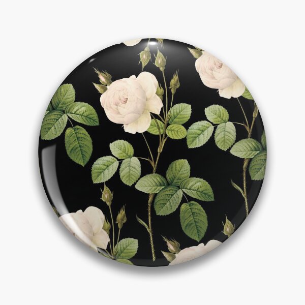 Item preview, Pink roses on black background - dark floral print designed and sold by kapotka.