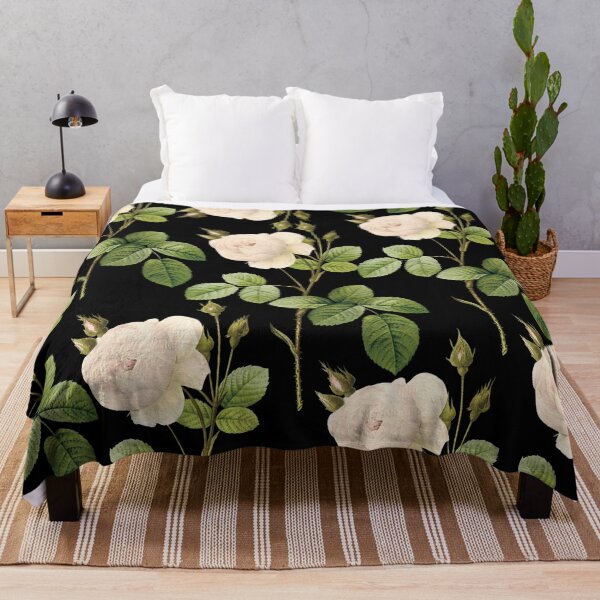 Item preview, Pink roses on black background - dark floral print designed and sold by kapotka.
