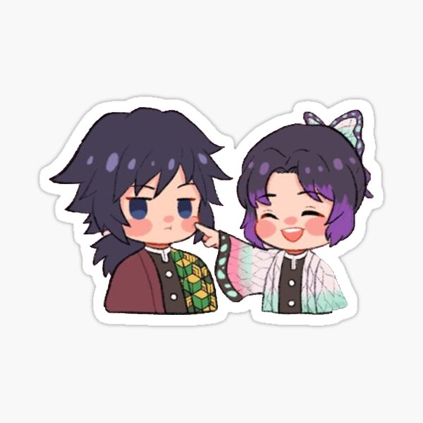 Giyuu X Shinobu Demon Slayer Sticker By Tofulicious Redbubble