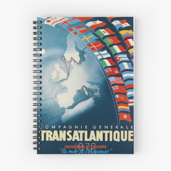Artikelvorschau, Transatlantique vintage travel poster entworfen und verkauft von stickart-marek.