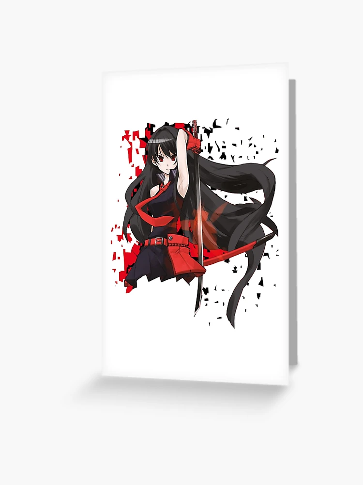 Anime girl red eyes katana black hair akame ga kill Custom Gaming Mat Desk