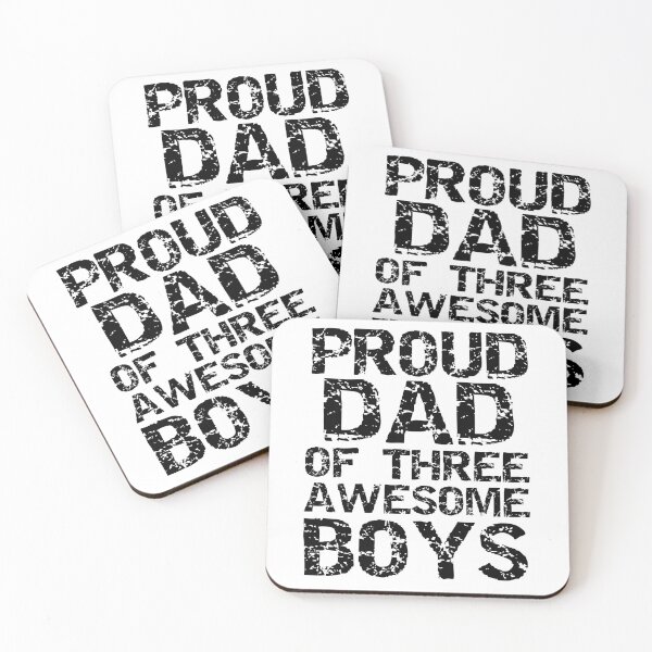 Artikelvorschau, Vintage Proud Dad of Three Awesome Boys Father's Day Gift entworfen und verkauft von TNDesignStudio.
