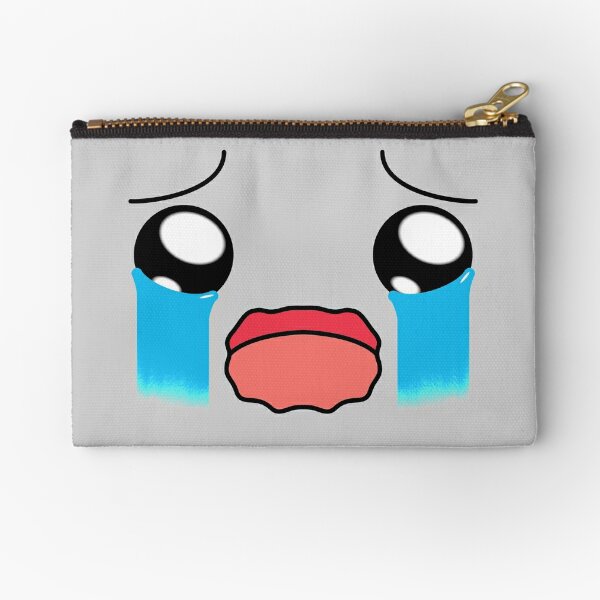 Laugh Crying Emoji Zipper Pouches Redbubble - sadscared noob roblox