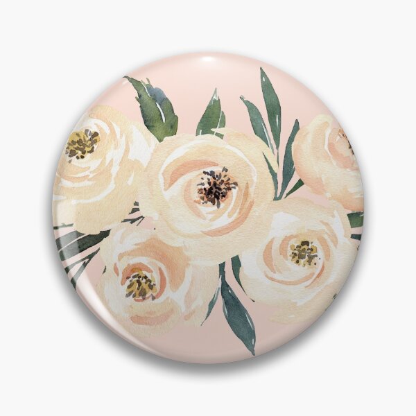 Item preview, Elegant Floral Print in Blush with Beige Roses - Kaylee designed and sold by BlushPearls.