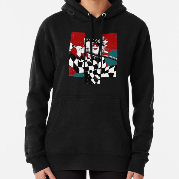 Vintage Demon Slayer Dark Fantasy Anime Character Tanjiro Kamado Pullover Hoodie