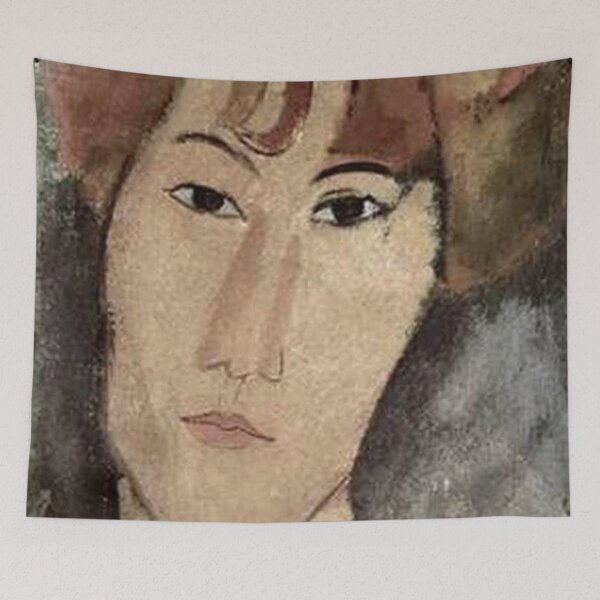 Item preview, Vintage Portrait painting by  Amedeo Modigliani (Italian, Livorno 1884–1920 Paris) designed and sold by Vintage Designs +.