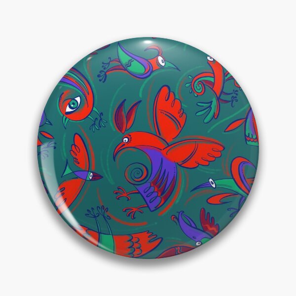 Item preview, Pattern with Firebirds (on green background) designed and sold by Irina Ivanova.