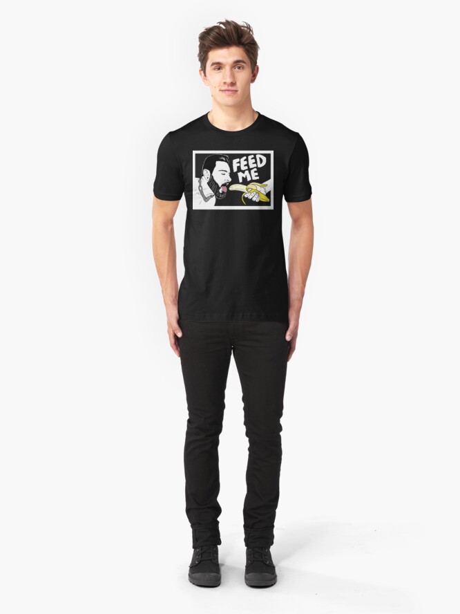 Alternate view of Hungry Teddy Bryce - dark background Slim Fit T-Shirt