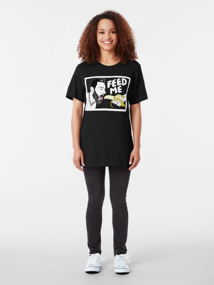 Alternate view of Hungry Teddy Bryce - dark background Slim Fit T-Shirt
