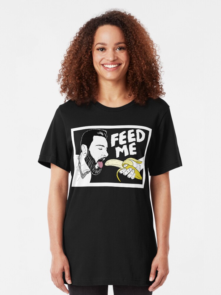 Alternate view of Hungry Teddy Bryce - dark background Slim Fit T-Shirt