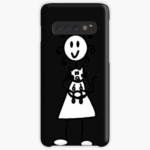 The Girl with the Curly Hair Holding Cat - Black Samsung Galaxy Snap Case