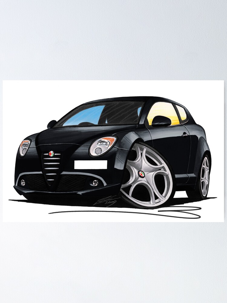 Poster Alfa Romeo Mito Noir Par Yeomanscarart Redbubble