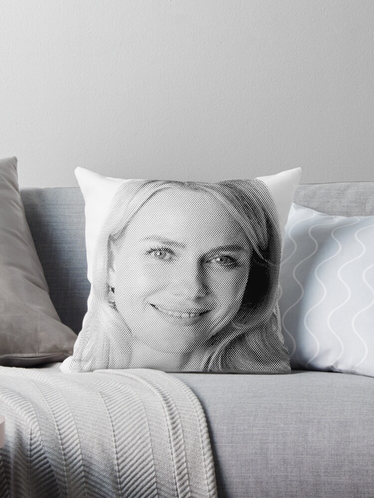 Elizabeth Lail Black & White Portrait Made Of Points | Throw Pillow