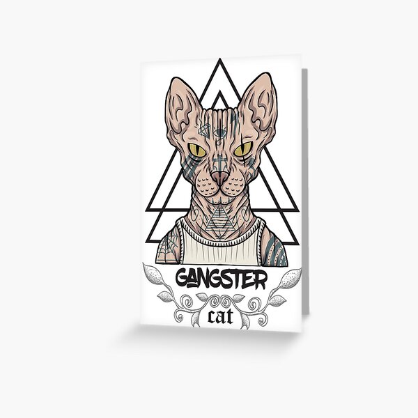 Funny Gangster Tattoo Greeting Cards Redbubble