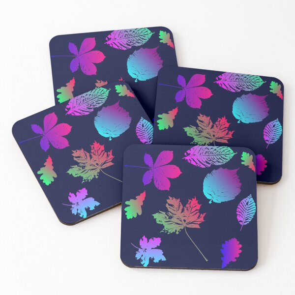 Item preview, Leaves pink purple turquoise blue designed and sold by ChrissiCreation.