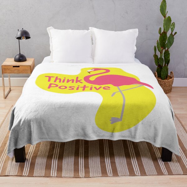 Item preview, Pink Yellow Think Positive Flamingo designed and sold by sigdesign.