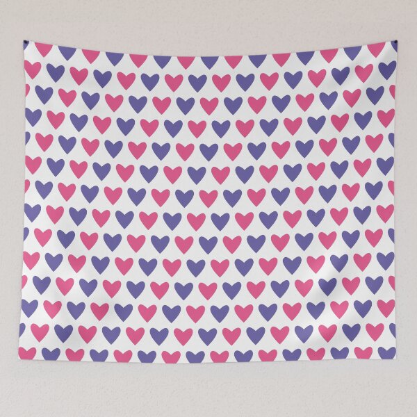 Aperçu de l'œuvre Motif de coeur - rose pointillé et violet créée et vendue par two34.