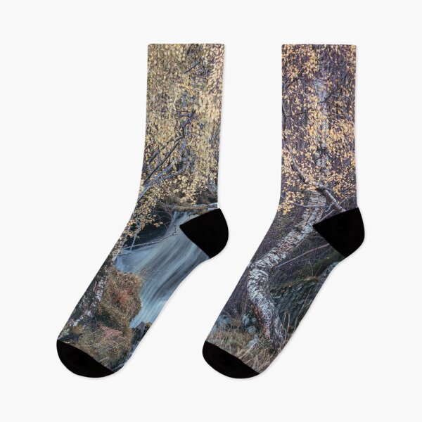 Item preview, 'Golden Birches, Autumn Waterfall', Strath Fionan, near Kinloch Rannoch. designed and sold by mucklepawprint.