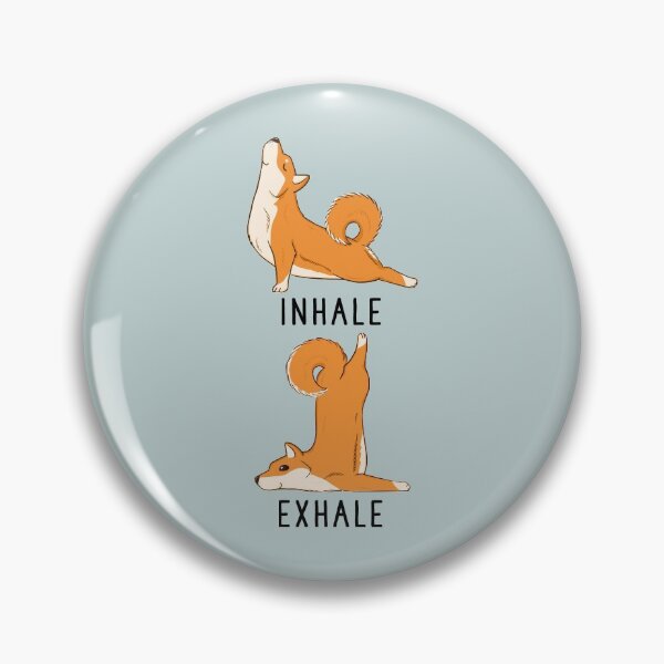 Artikelvorschau, Einatmen Ausatmen Shiba Inu Yoga entworfen und verkauft von thepawster.