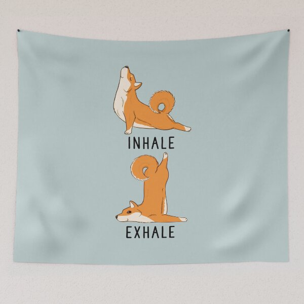 Item preview, Inhale Exhale Shiba Inu Yoga designed and sold by thepawster.