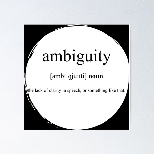 Artikel-Vorschau von Ambiguity (Mehrdeutigkeit) Definition | Dictionary Collection, designt und verkauft von Designschmiede.