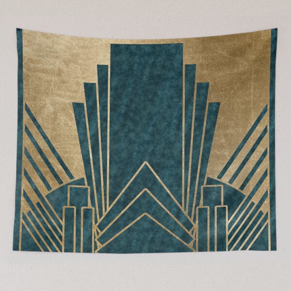 Item preview, Art Deco glamour - teal and gold designed and sold by RoseAesthetic.