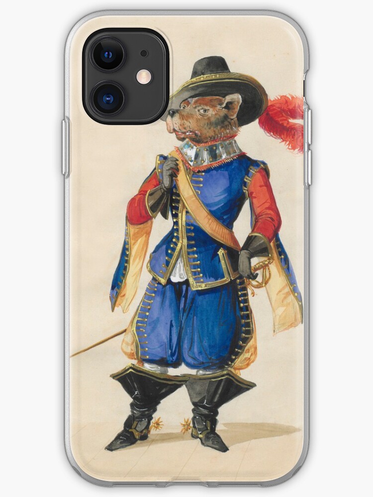 Musketeer Dog Color Drawing French Hat Iphone Case Cover By Escees Redbubble