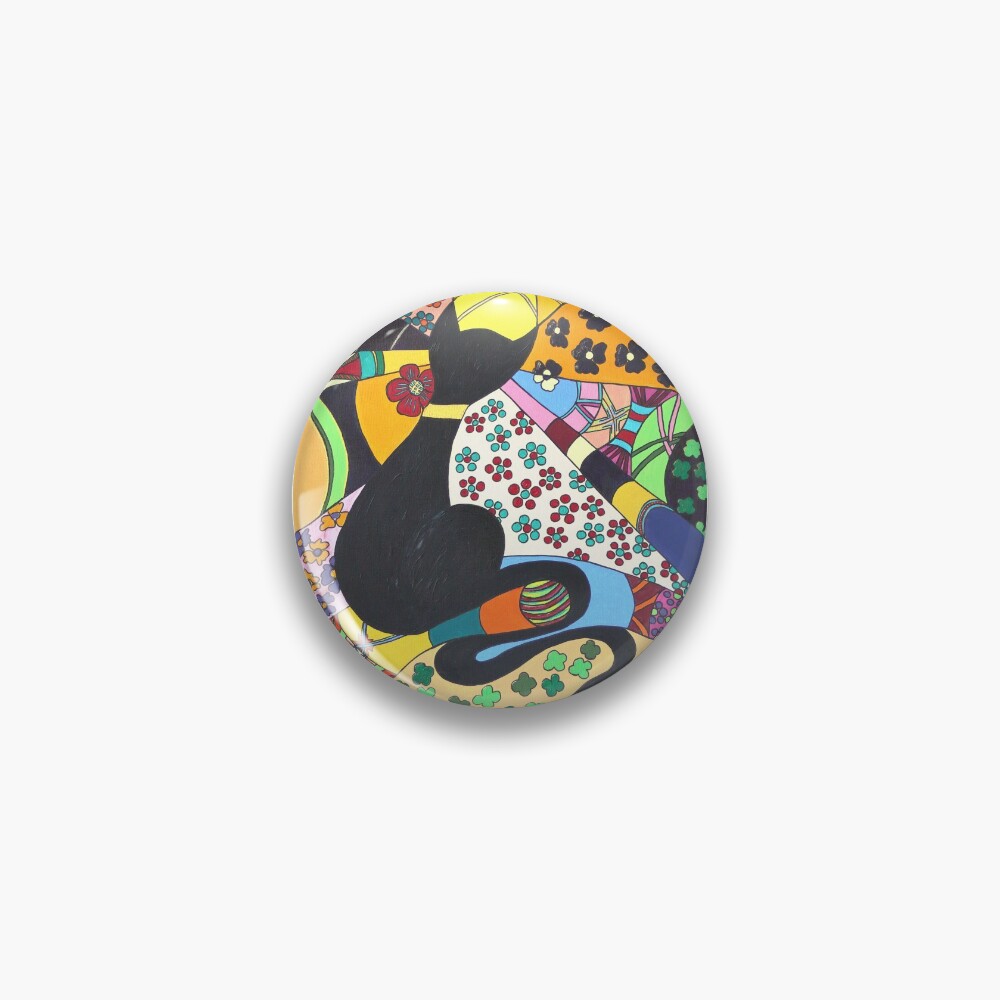 Lady-Kätz, Katze, cat, in Popart Button