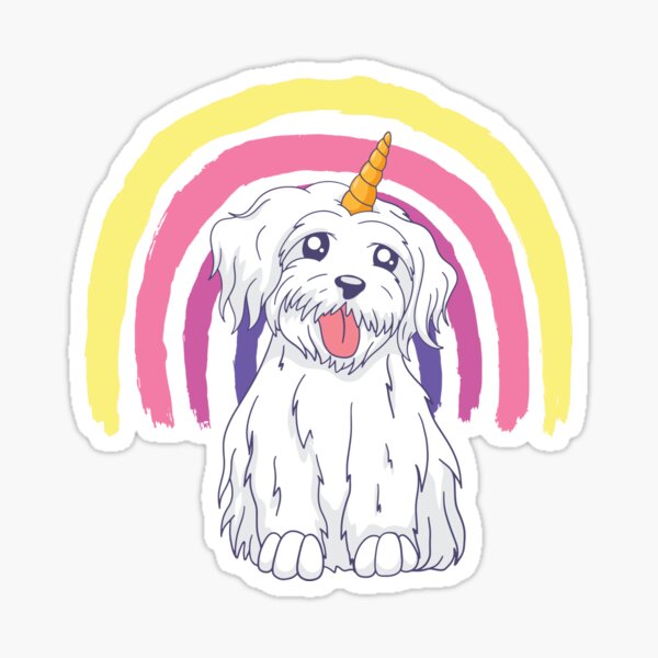 "rainbow unicorn dog " Sticker for Sale by pirminio Redbubble