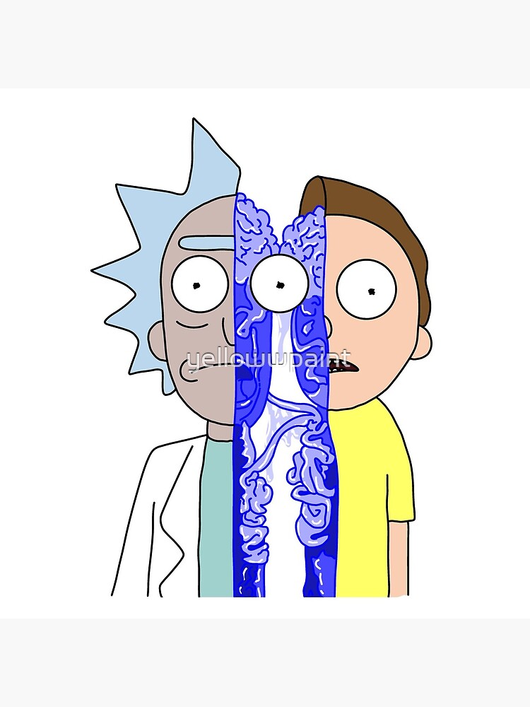 Rick and Morty in half by yellowwpaint