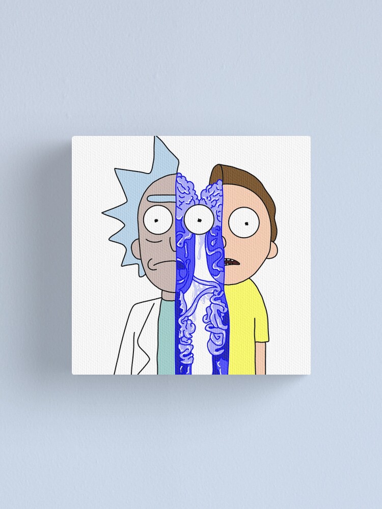 Alternate view of Rick and Morty in half Canvas Print