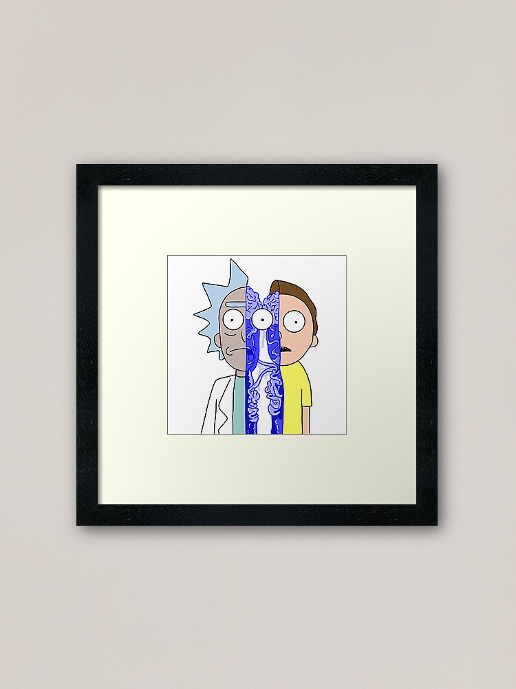 Alternate view of Rick and Morty in half Framed Art Print