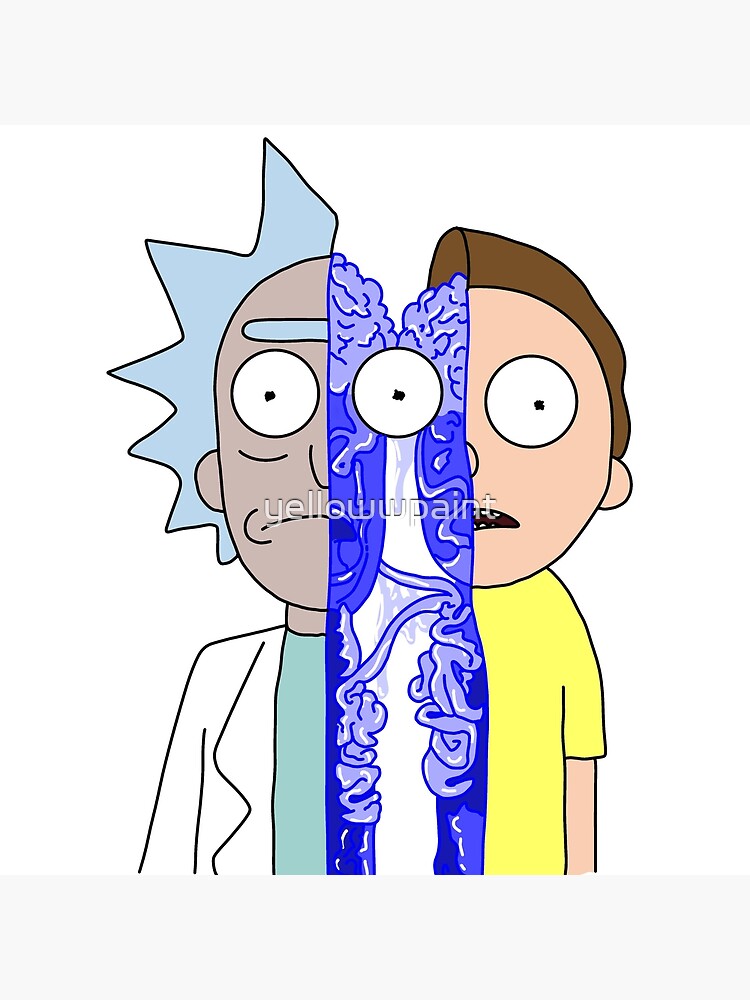 Rick and Morty in half by yellowwpaint