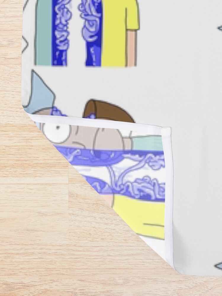 Alternate view of Rick and Morty in half Shower Curtain