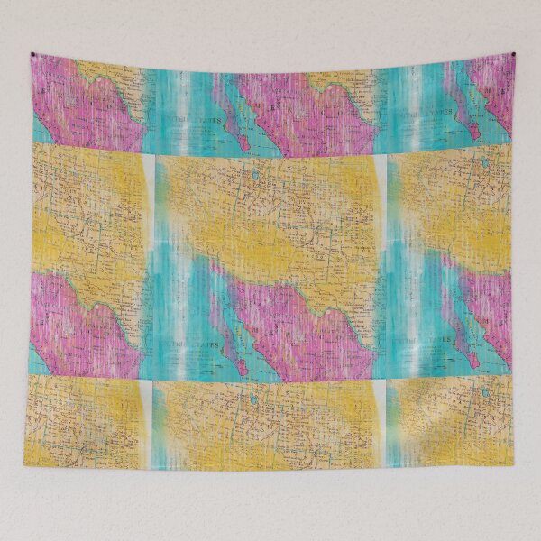 Item preview, Painted California Map Artistic designed and sold by Rainbows Galore.