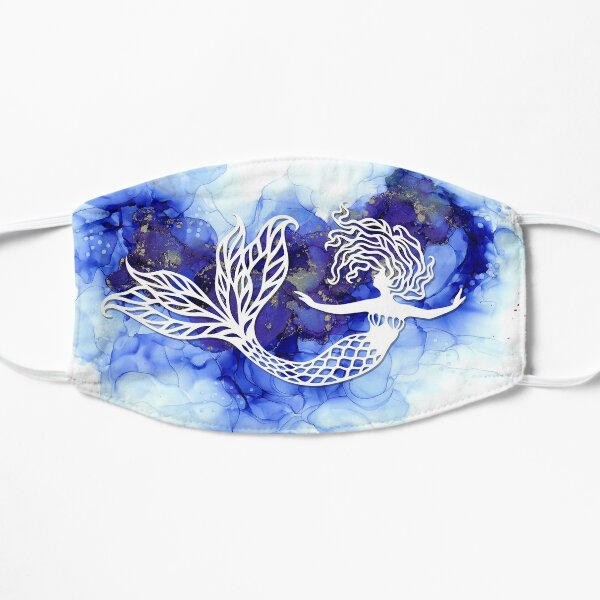 Graceful Mermaid in Blue Mask