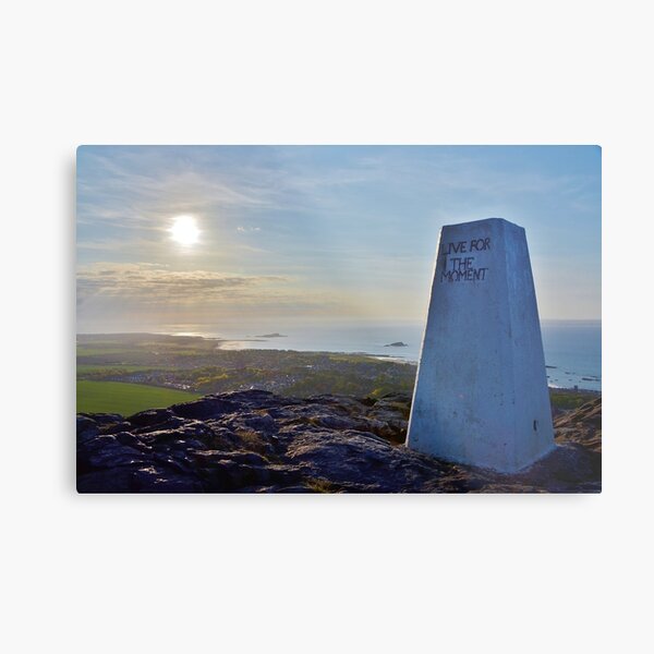 "Live For The Moment" - On top of Berwick Law, East Lothian, Scotland Metal Print